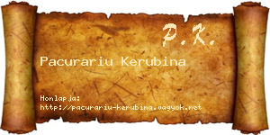 Pacurariu Kerubina névjegykártya